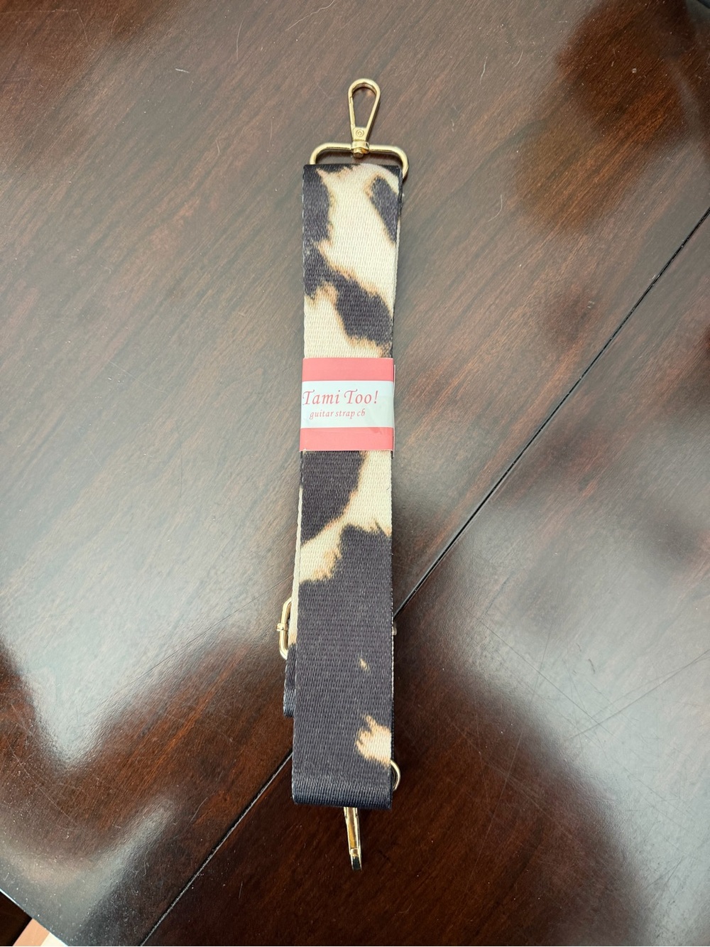 New Leopard Print Crossbody Guitar Adjustable Strap - with Gold Clasps